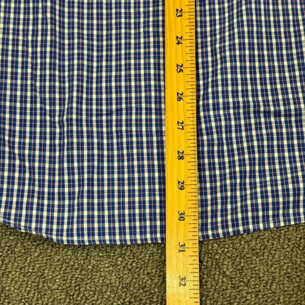Banana Republic Non Iron Slim Fit Mens Blue Dress Cufflink L Shirt 16-16 1/2